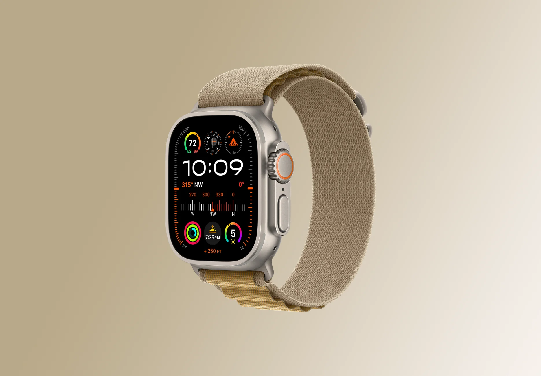 Смарт-часы Apple Watch Ultra 2 2024 / GPS + Cellular / 49 мм / Натуральный титан / Alpine / L / Бежевый
