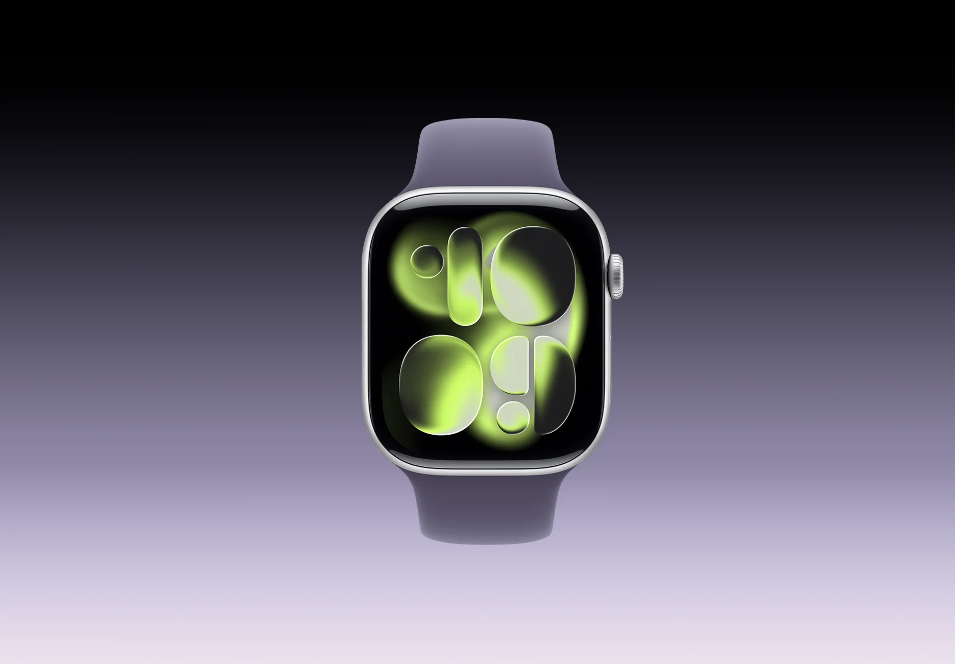 Смарт-часы Apple Watch Series 11 / GPS / 46 мм / Серебристый / Sport Band / S-M / Фиолетовый