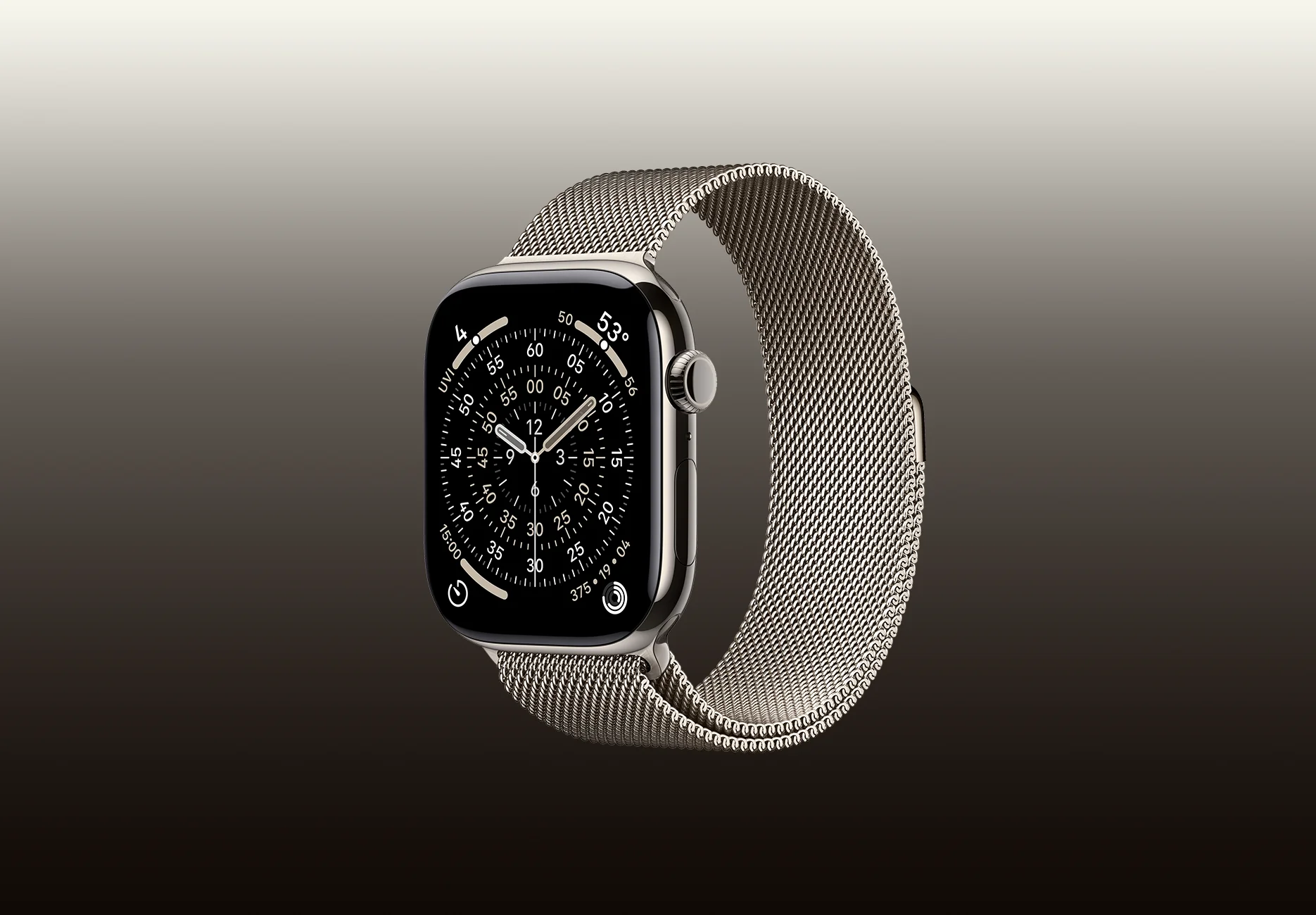 Смарт-часы Apple Watch Series 11 / GPS / 46 мм / Натуральный титан / Milanese / M-L / Серебристый