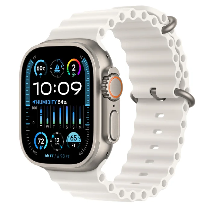 Смарт-часы Apple Watch Ultra 2 2023 / GPS + Cellular / 49 мм / Натуральный титан / Ocean / Белый