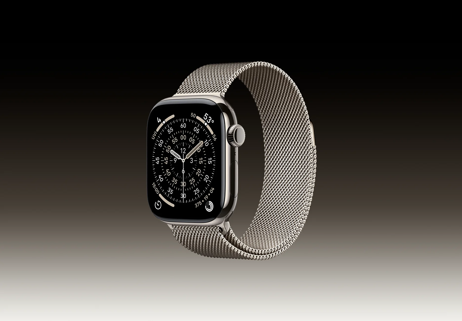 Смарт-часы Apple Watch Series 11 / GPS / 42 мм / Натуральный титан / Milanese / Серебристый