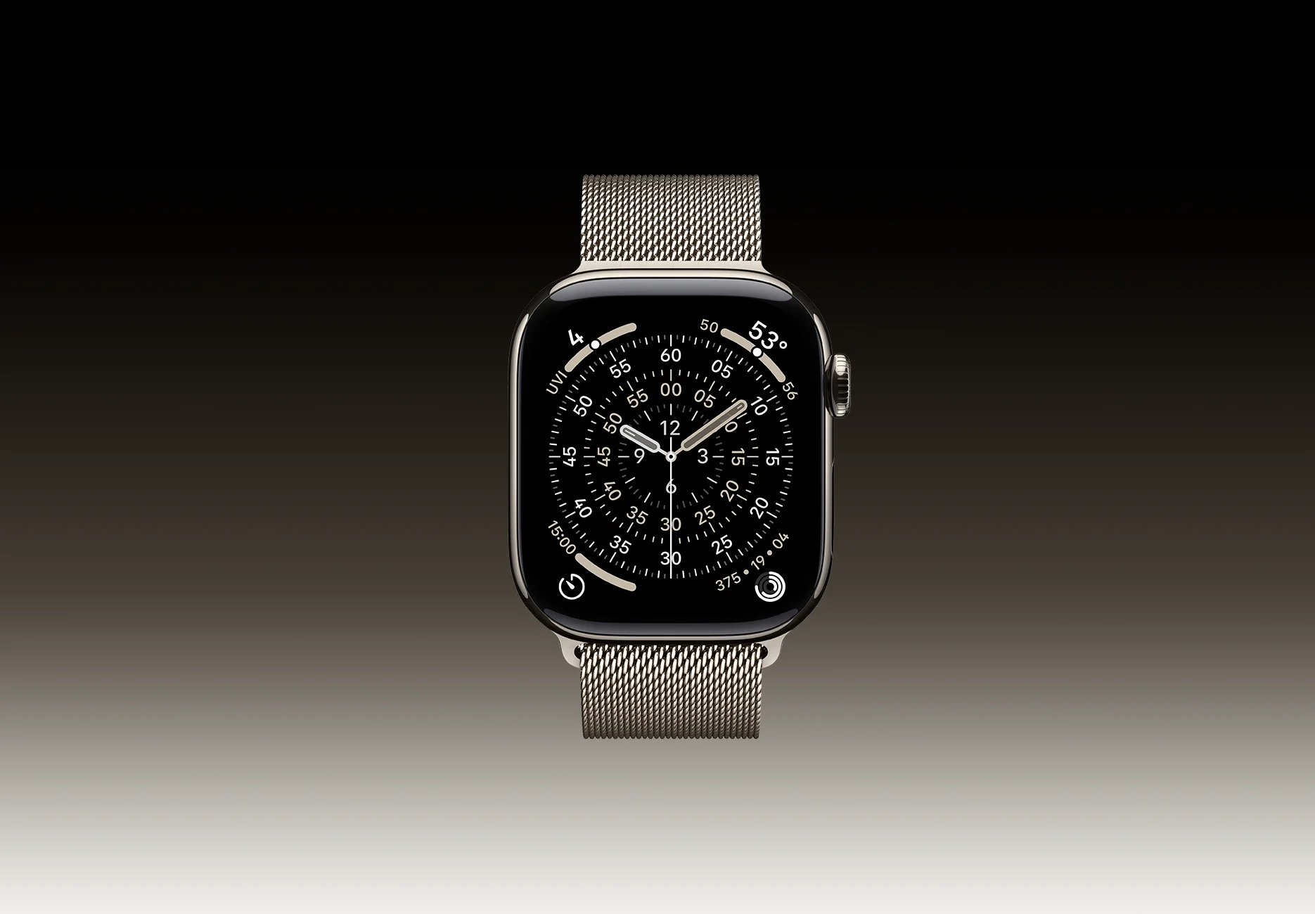 Смарт-часы Apple Watch Series 11 / GPS / 42 мм / Натуральный титан / Milanese / Серебристый
