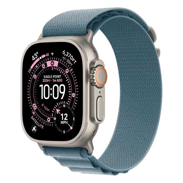 Смарт-часы Apple Watch Ultra 3 / GPS + Cellular / 49 мм / Натуральный титан / Alpine / L / Синий