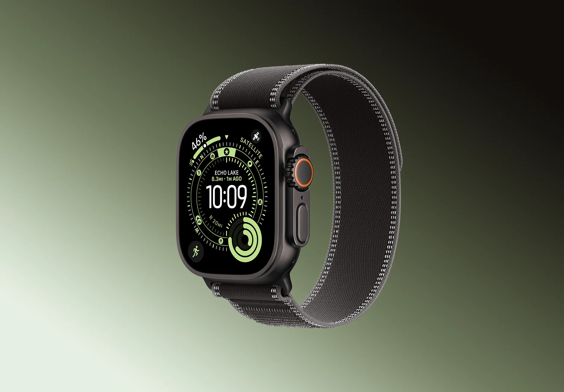 Смарт-часы Apple Watch Ultra 3 / GPS + Cellular / 49 мм / Черный титан / Trail / S-M / Черный