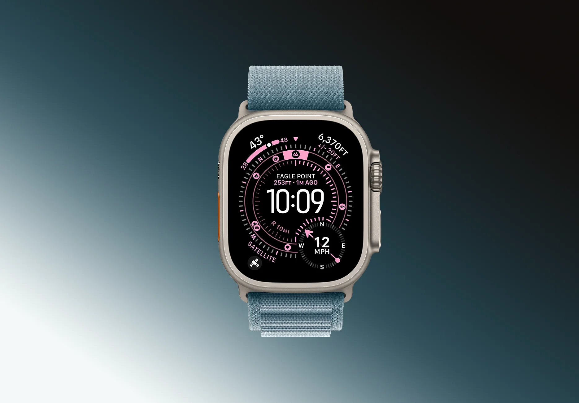Смарт-часы Apple Watch Ultra 3 / GPS + Cellular / 49 мм / Натуральный титан / Alpine / L / Синий
