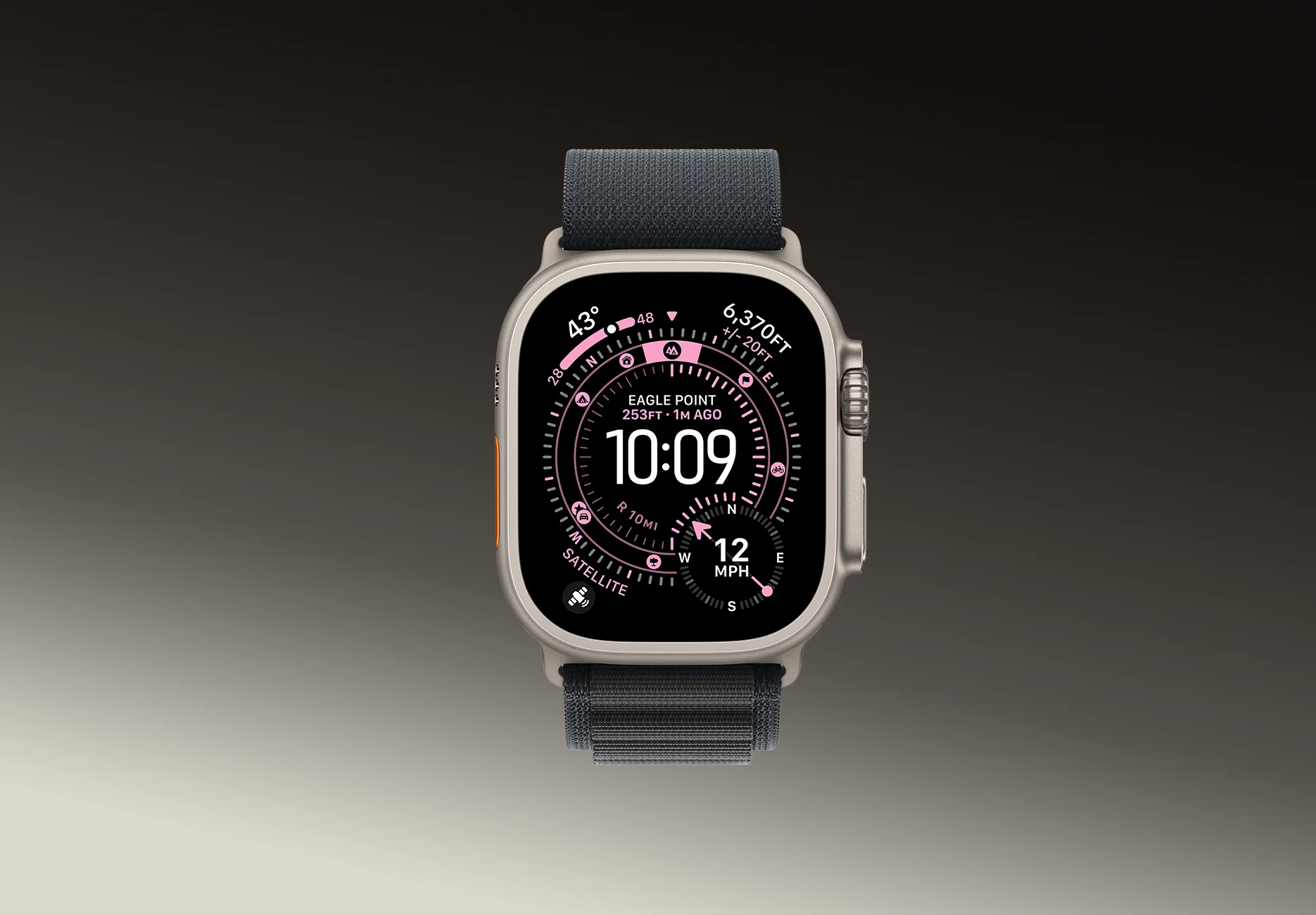 Смарт-часы Apple Watch Ultra 3 / GPS + Cellular / 49 мм / Натуральный титан / Alpine / S / Черный