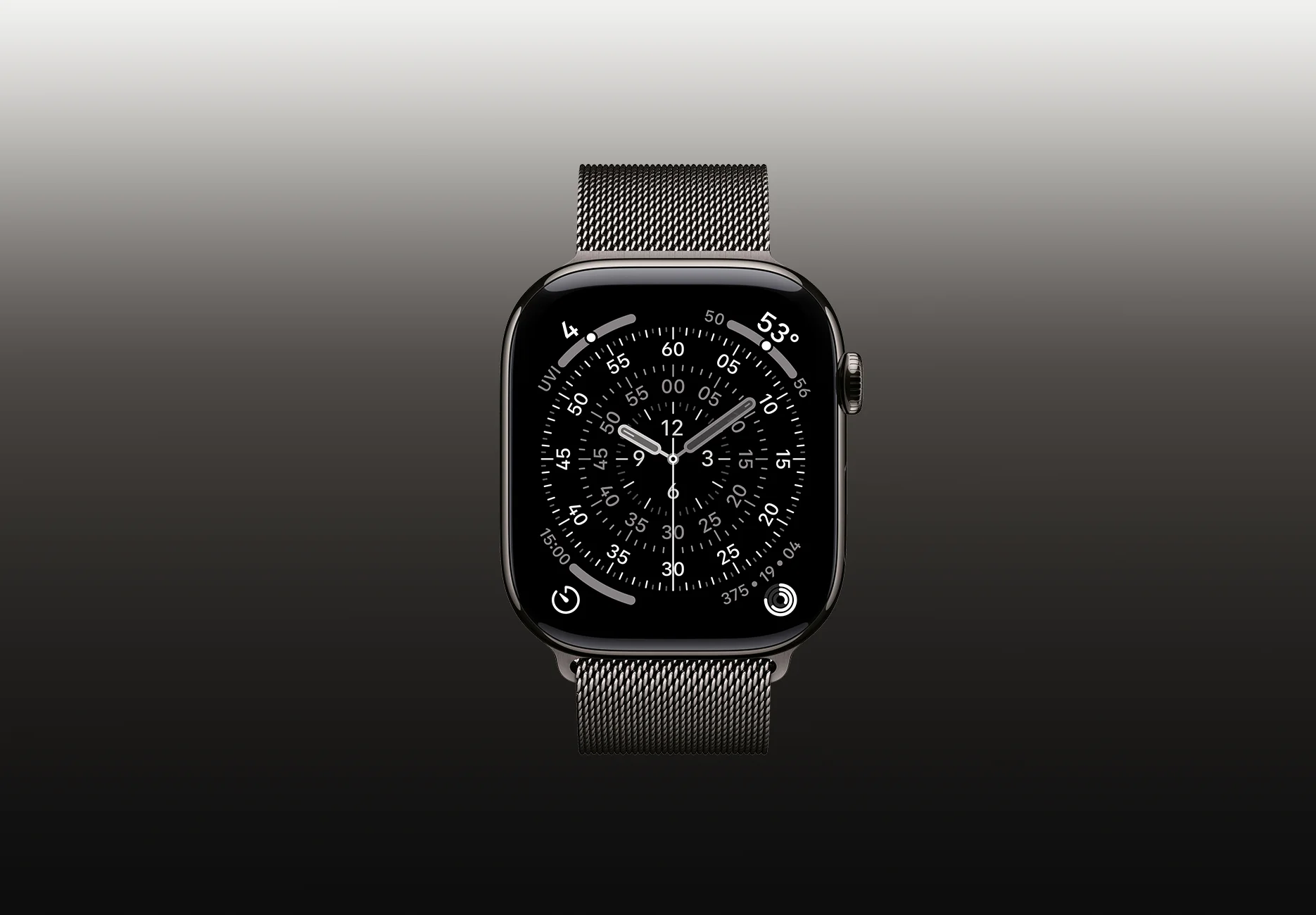 Смарт-часы Apple Watch Series 11 / GPS / 46 мм / Графитовый титан / Milanese / M-L / Графитовый