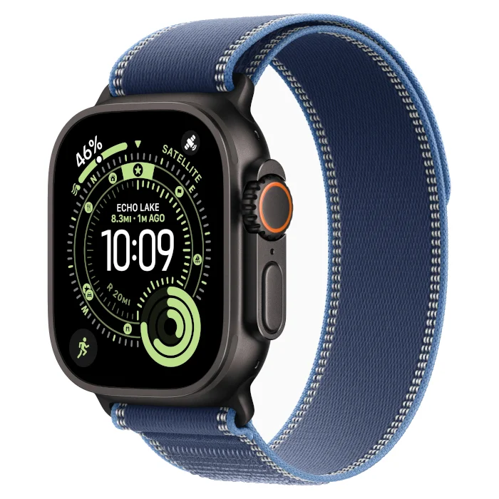 Смарт-часы Apple Watch Ultra 3 / GPS + Cellular / 49 мм / Черный титан / Trail / M-L / Синий