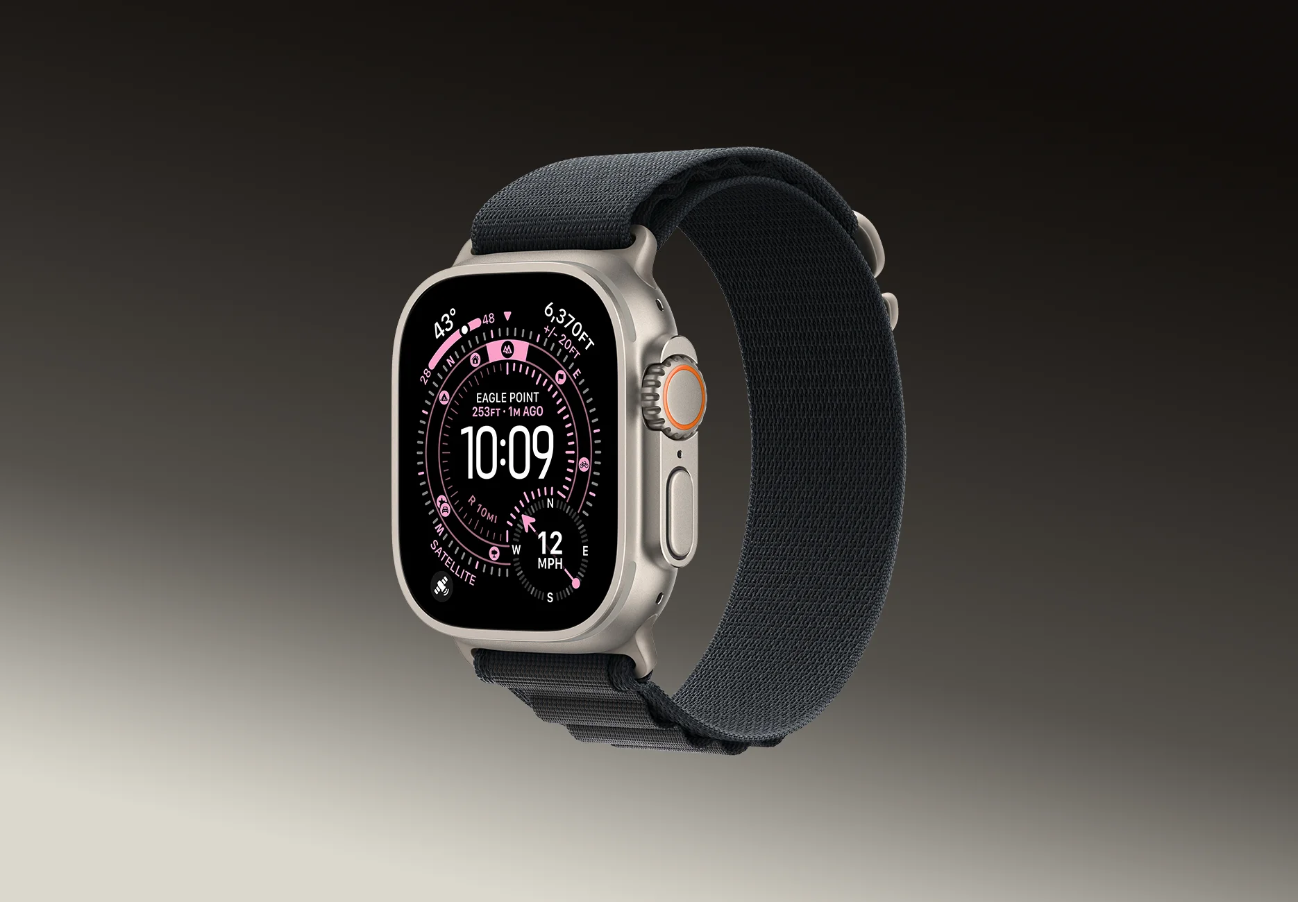 Смарт-часы Apple Watch Ultra 3 / GPS + Cellular / 49 мм / Натуральный титан / Alpine / S / Черный