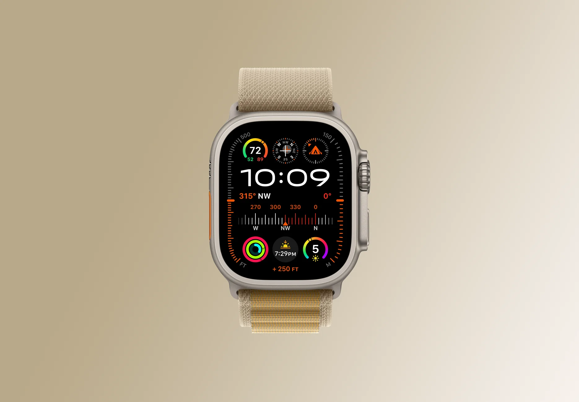 Смарт-часы Apple Watch Ultra 2 2024 / GPS + Cellular / 49 мм / Натуральный титан / Alpine / L / Бежевый