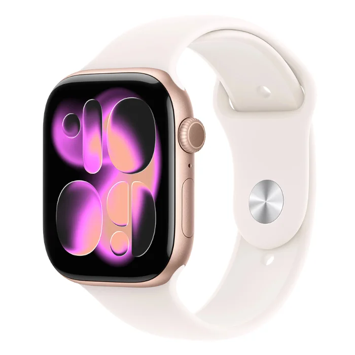 Смарт-часы Apple Watch Series 11 / GPS / 46 мм / Розовое золото / Sport Band / M-L / Бежевый