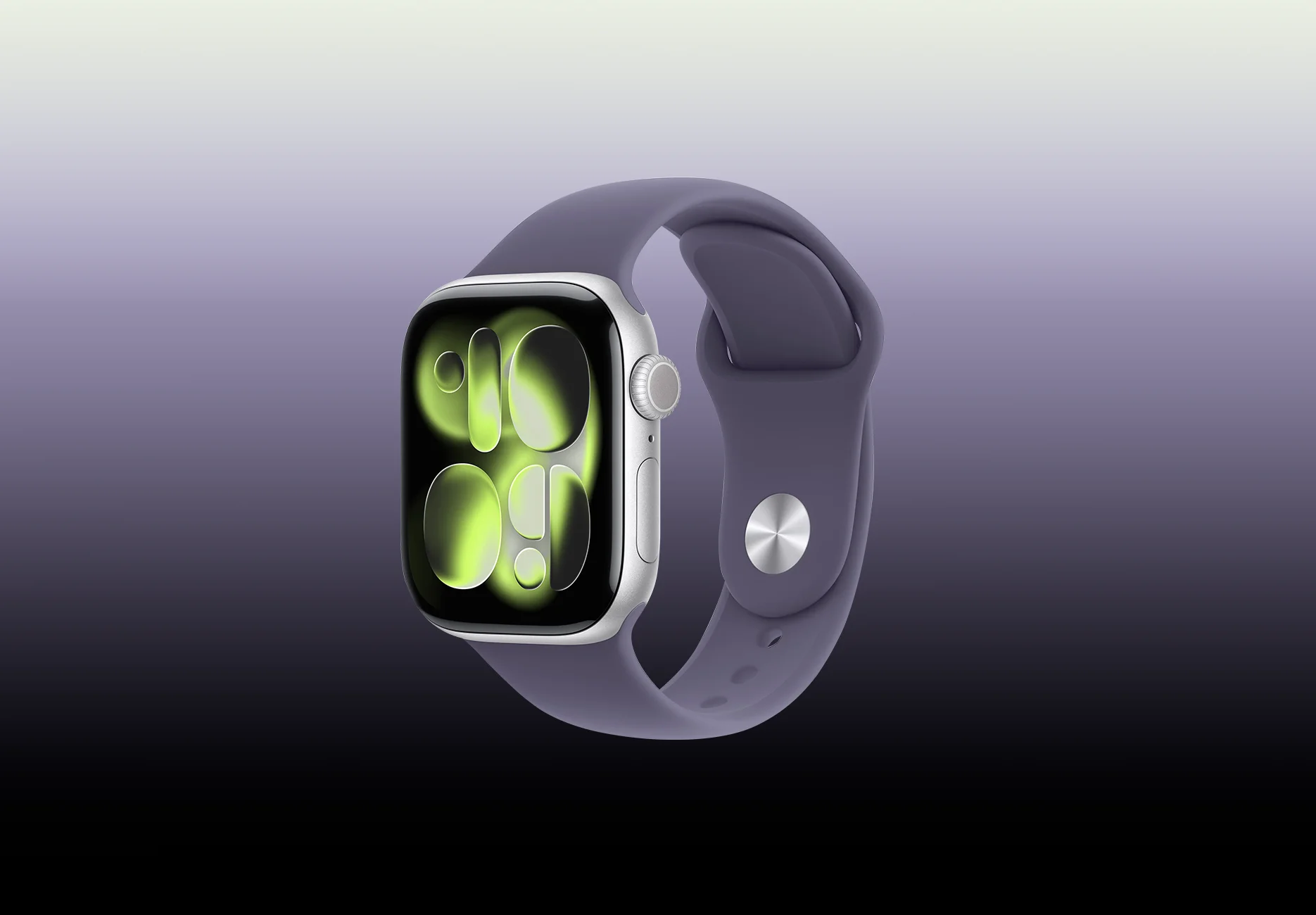 Смарт-часы Apple Watch Series 11 / GPS / 42 мм / Серебристый / Sport Band / M-L / Фиолетовый
