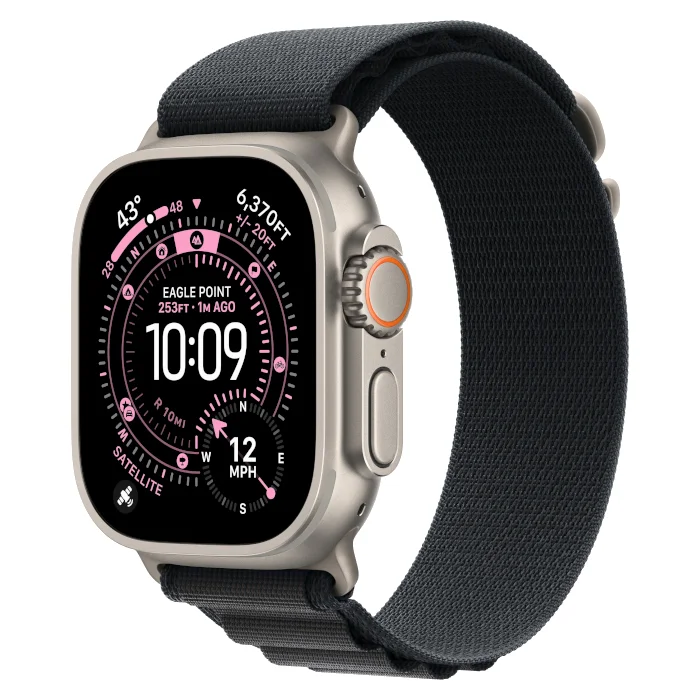 Смарт-часы Apple Watch Ultra 3 / GPS + Cellular / 49 мм / Натуральный титан / Alpine / S / Черный