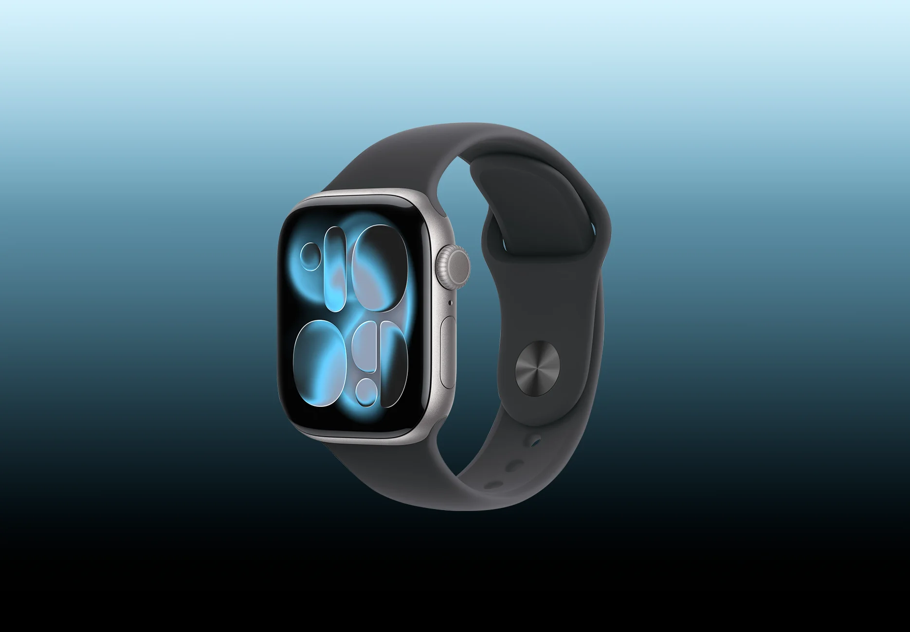 Смарт-часы Apple Watch Series 11 / GPS / 42 мм / Серебристый / Sport Band / M-L / Черный