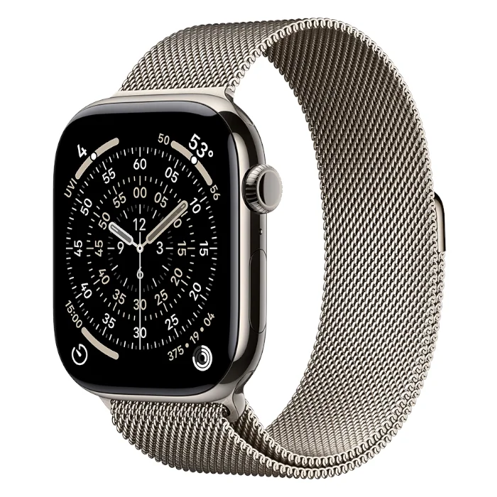 Смарт-часы Apple Watch Series 11 / GPS / 46 мм / Натуральный титан / Milanese / M-L / Серебристый