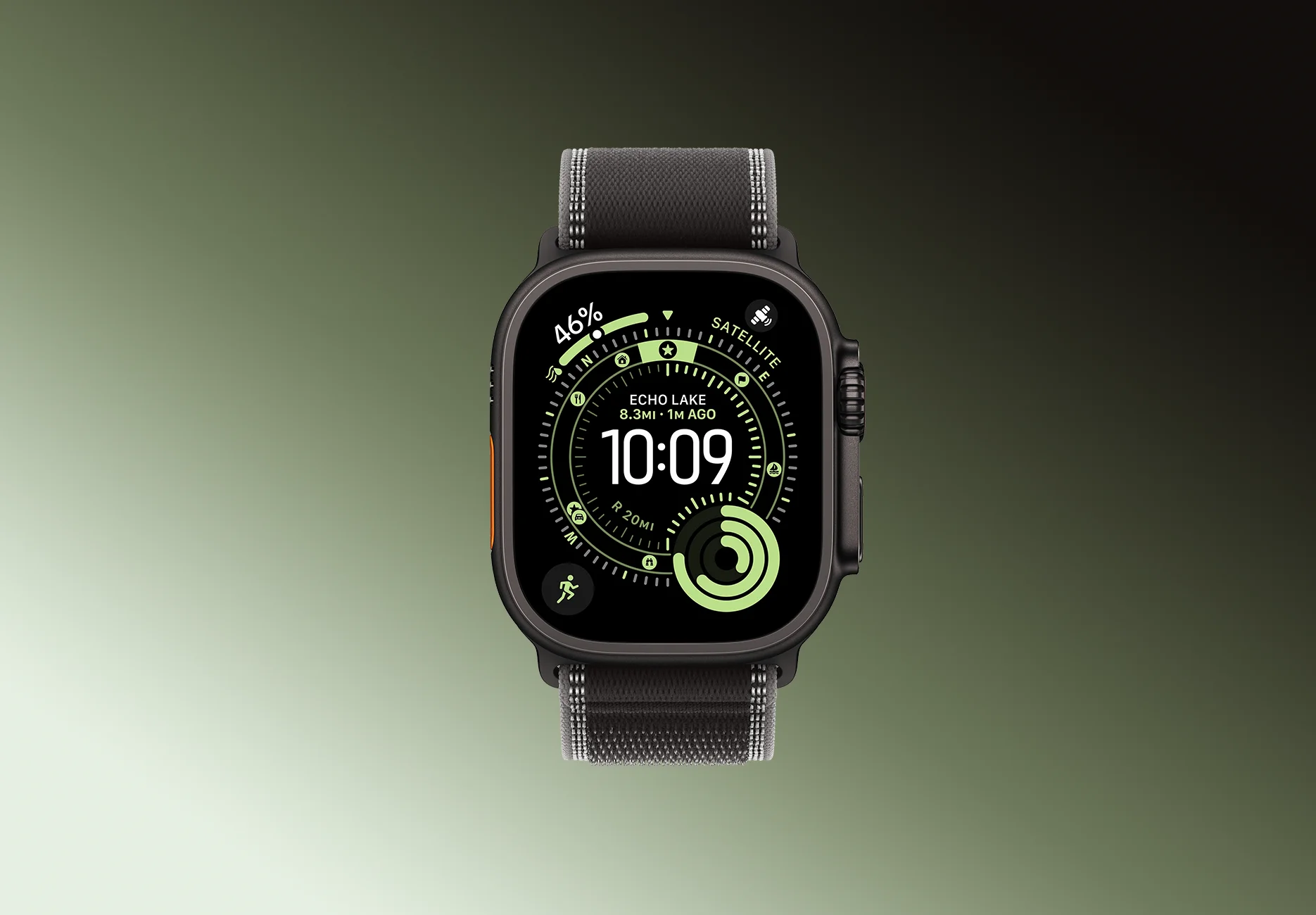 Смарт-часы Apple Watch Ultra 3 / GPS + Cellular / 49 мм / Черный титан / Trail / S-M / Черный