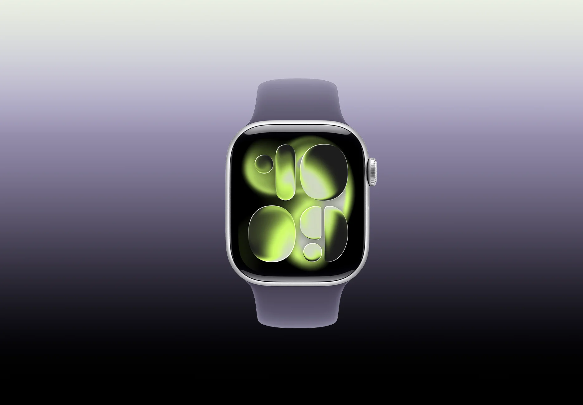 Смарт-часы Apple Watch Series 11 / GPS / 42 мм / Серебристый / Sport Band / S-M / Фиолетовый