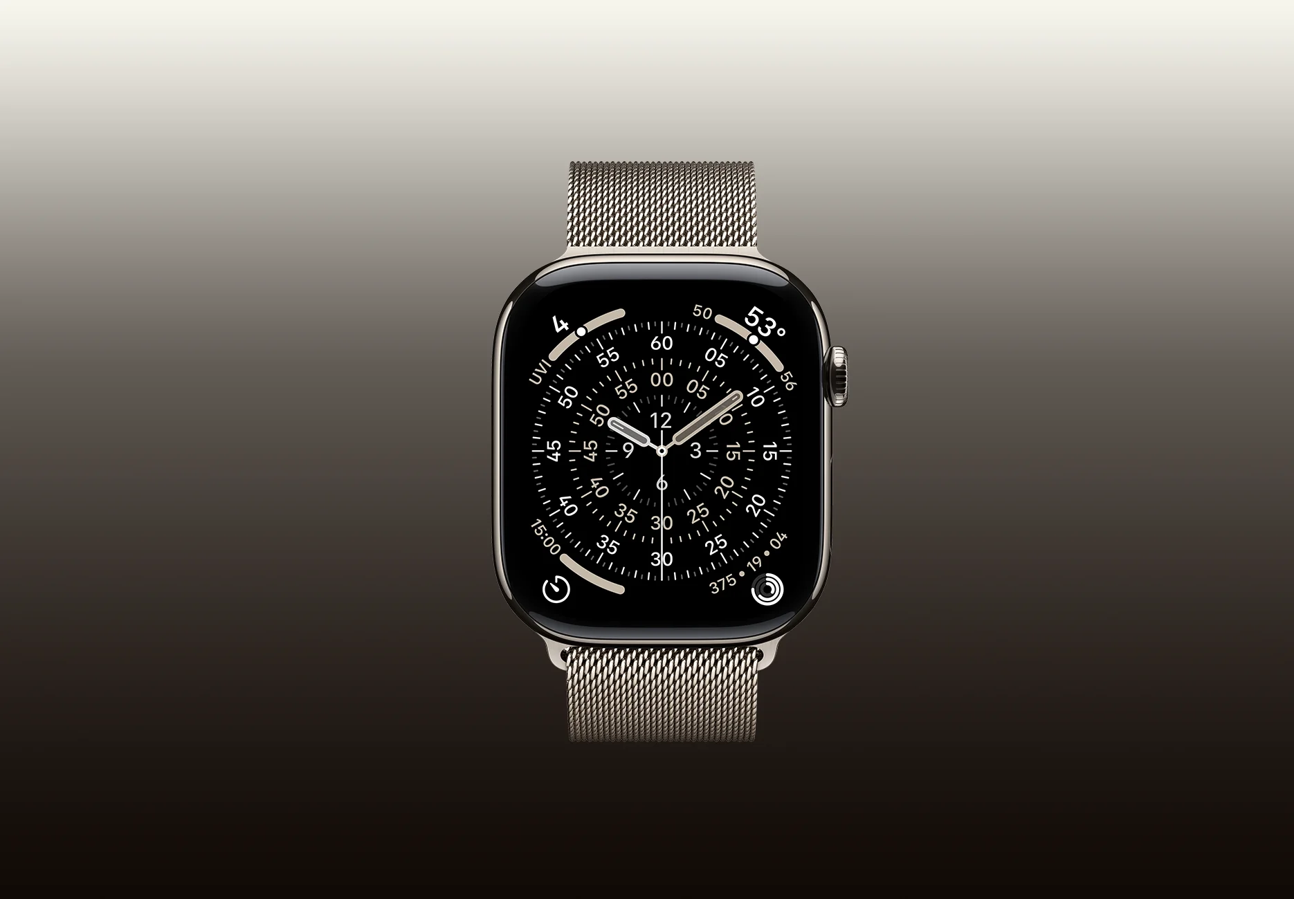 Смарт-часы Apple Watch Series 11 / GPS / 46 мм / Натуральный титан / Milanese / S-M / Серебристый