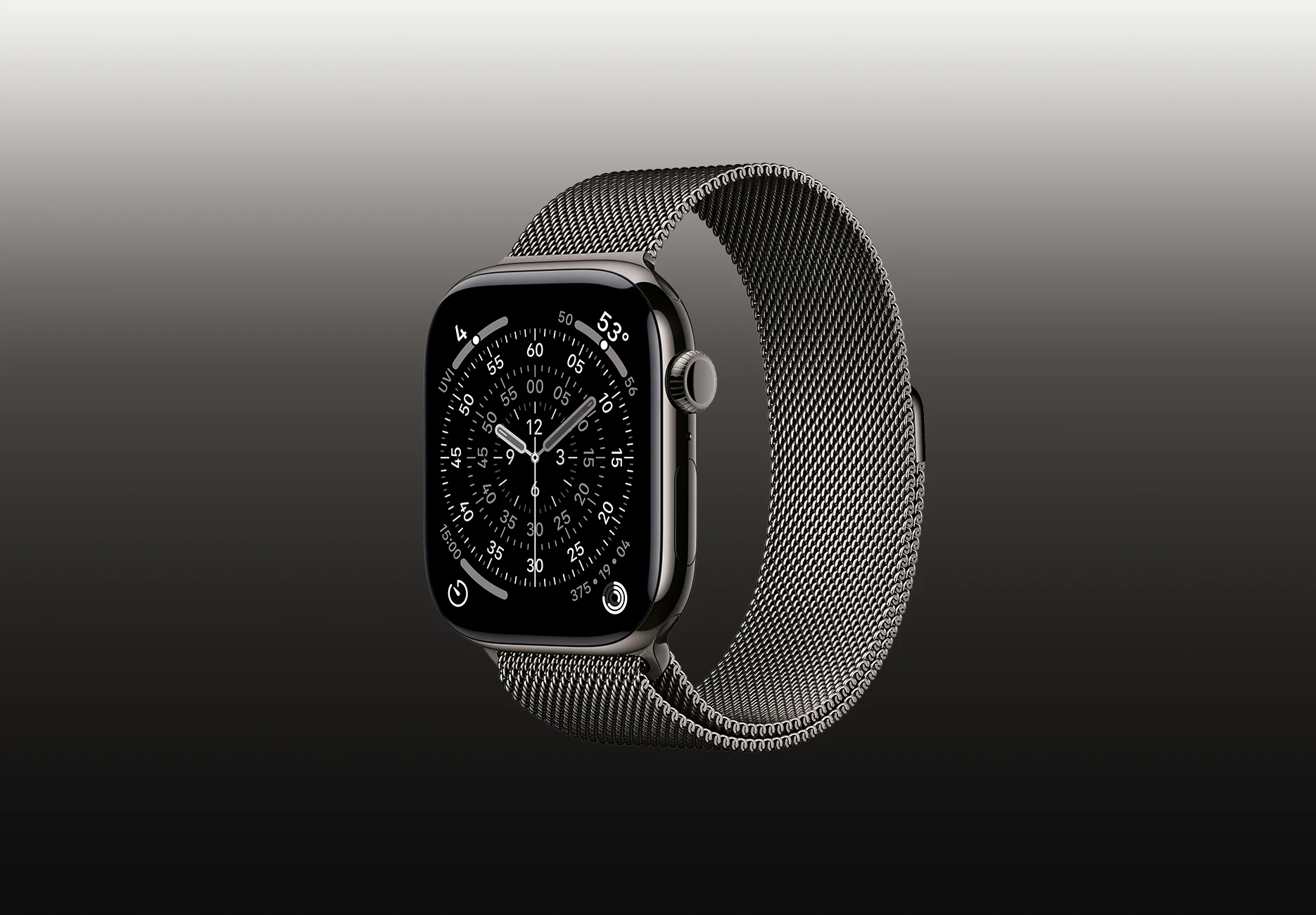 Смарт-часы Apple Watch Series 11 / GPS / 46 мм / Графитовый титан / Milanese / S-M / Графитовый