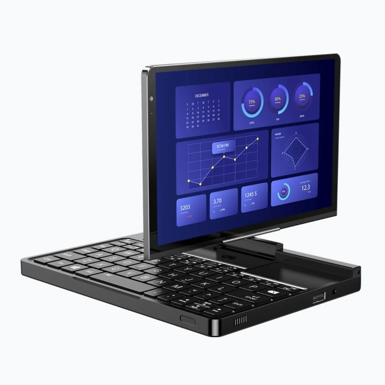 Ноутбук GPD Pocket 4 2024 / R7 8840U / 16 ГБ / 1 ТБ / Сенсорный / Черный