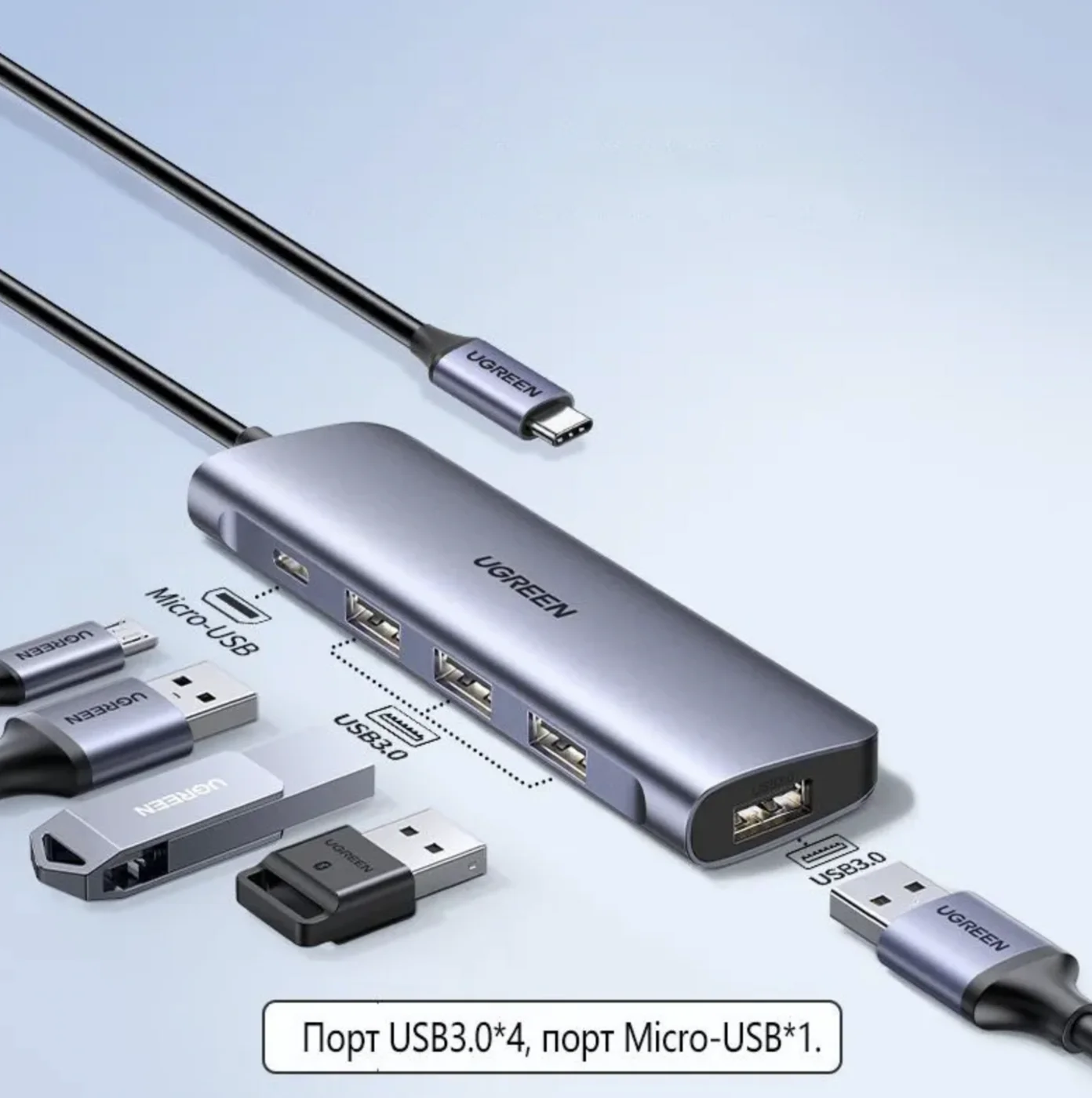 Хаб Ugreen / USB + TypeC