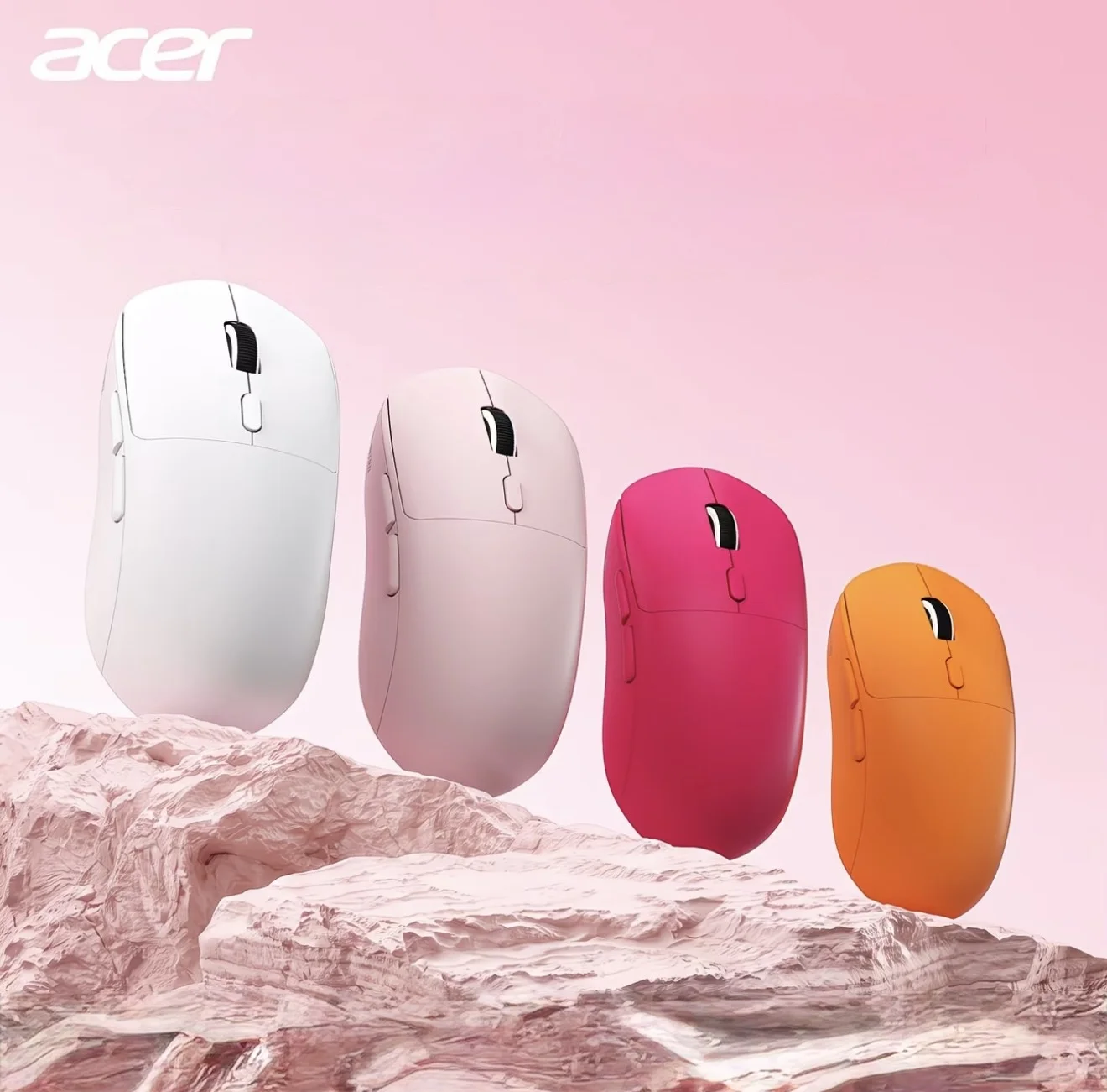 Мышь беспроводная Acer OMR333 / Bluetooth + 2,4 ГГц + проводное подключение / Белая