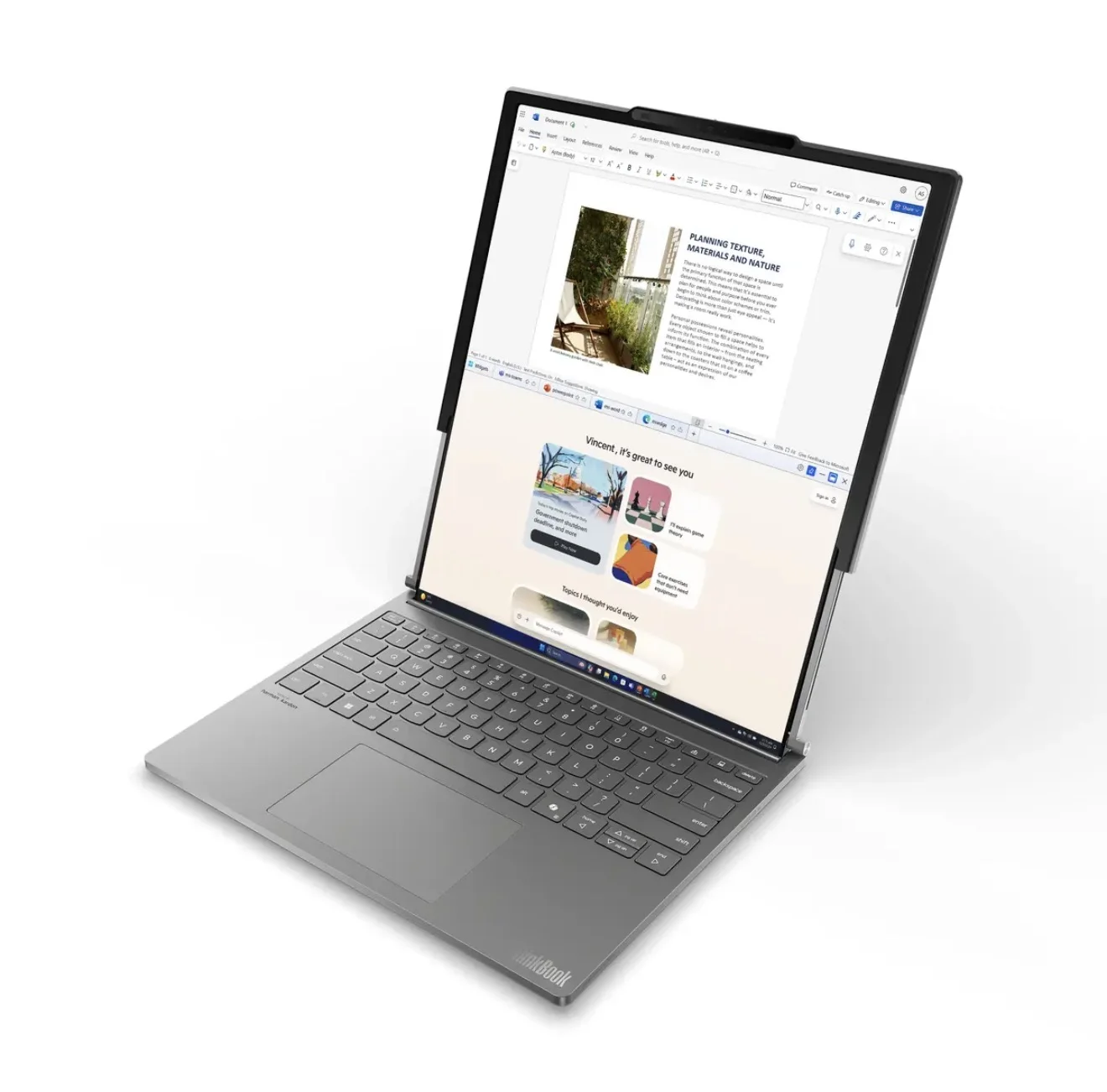 Ноутбук Lenovo ThinkBook Plus G6 Rollable AI 2025 / Ultra 7 258V / 32 ГБ / 1 ТБ / OLED / Серый